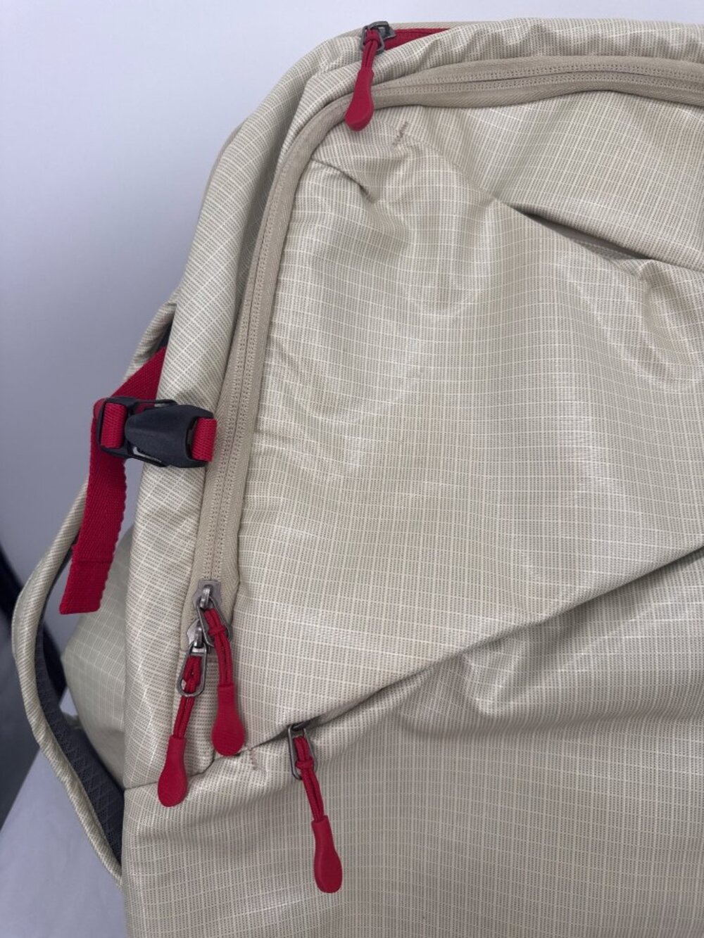 Embark 45L Adventure Travel Backpack Tan Grid Gorpcore Hiking Camp Festival - Picture 3 of 11